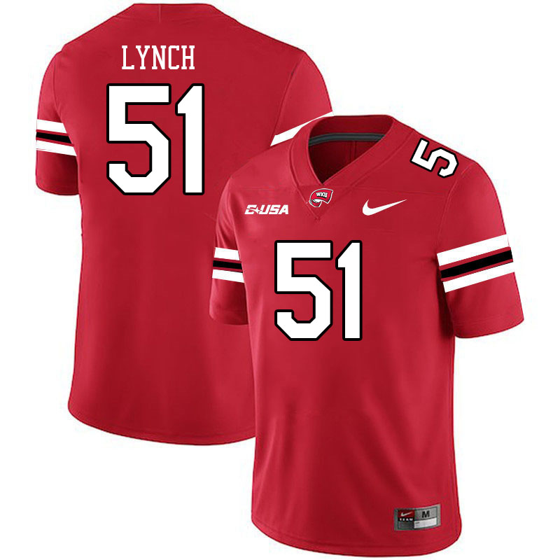 Western Kentucky Hilltoppers #51 Devon Lynch College Football Jerseys Stitched Sale-Red